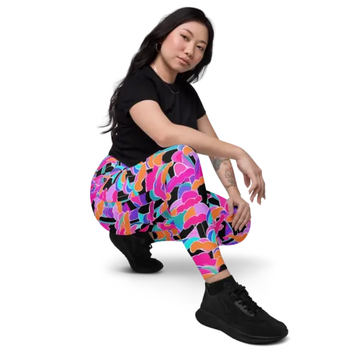 Midnight Mushroom on a Leggings with Pockets