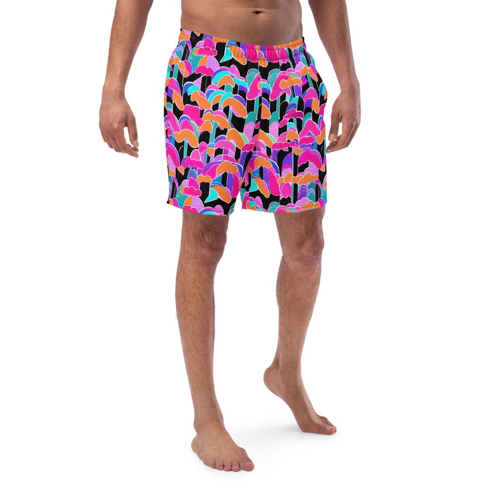 Midnight Mushroom on Swim Trunks — Front