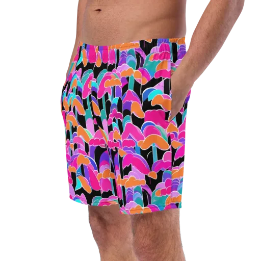 Midnight Mushroom on a Swim Trunks