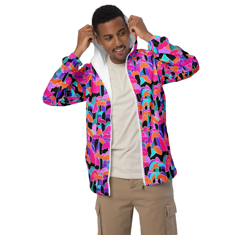 Midnight Mushroom on Men's Windbreaker — Front