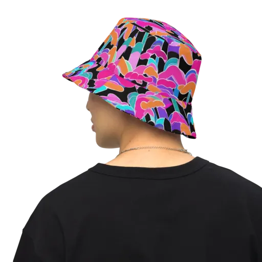 Midnight Mushroom on a Reversible Bucket Hat