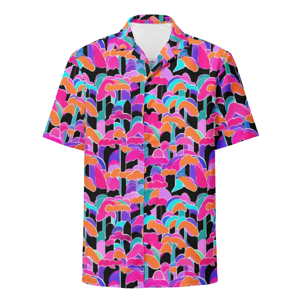 Midnight Mushroom on Button Shirt — Front