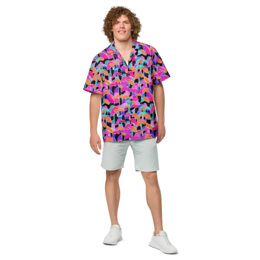 Midnight Mushroom on a Button Shirt