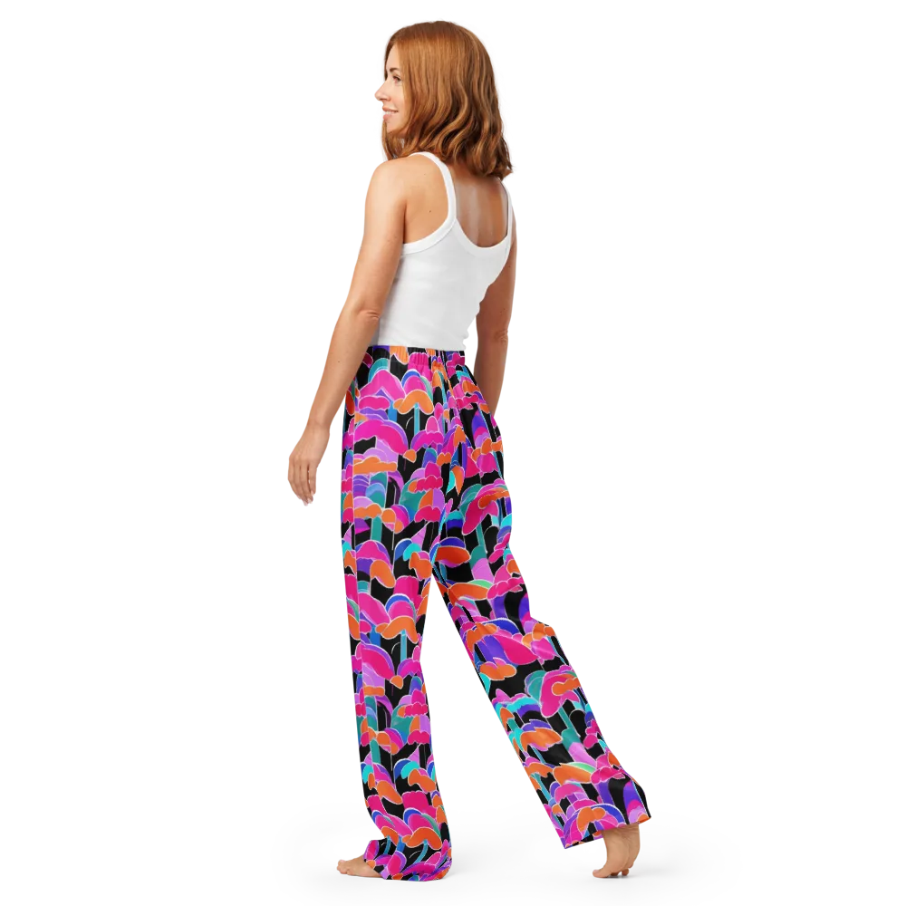 Midnight Mushroom on Women's Pajama Pants — Back