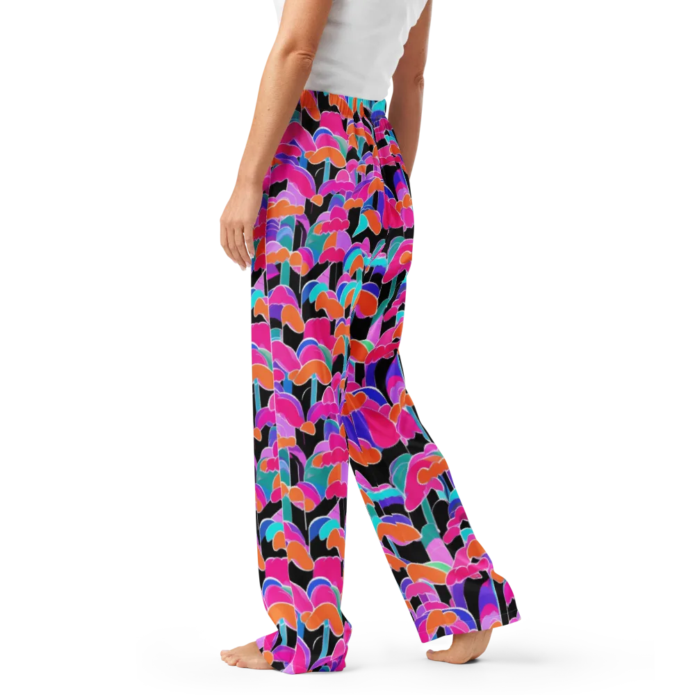 Midnight Mushroom on Women's Pajama Pants — Left