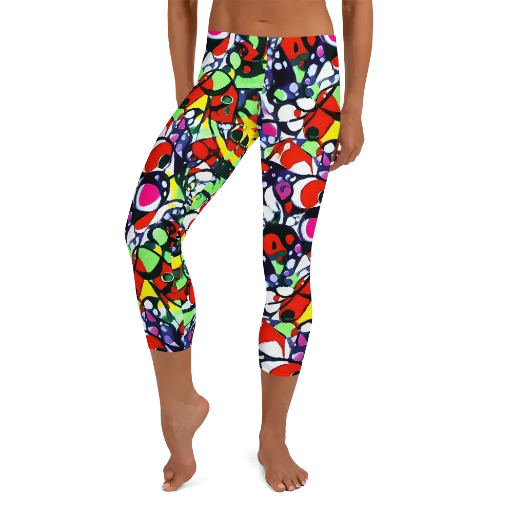 Kaleidoscope Crush on Capri Leggings — Front
