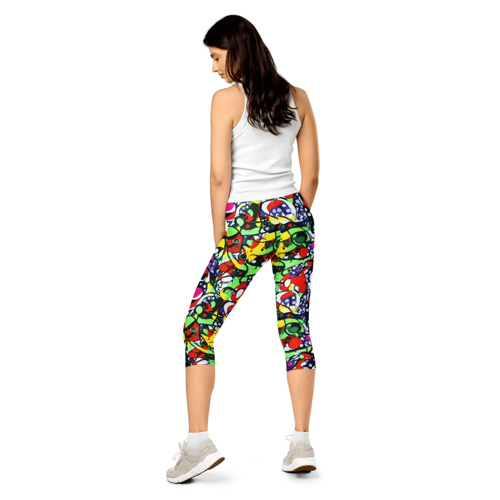 Kaleidoscope Crush on Capri Leggings — Back