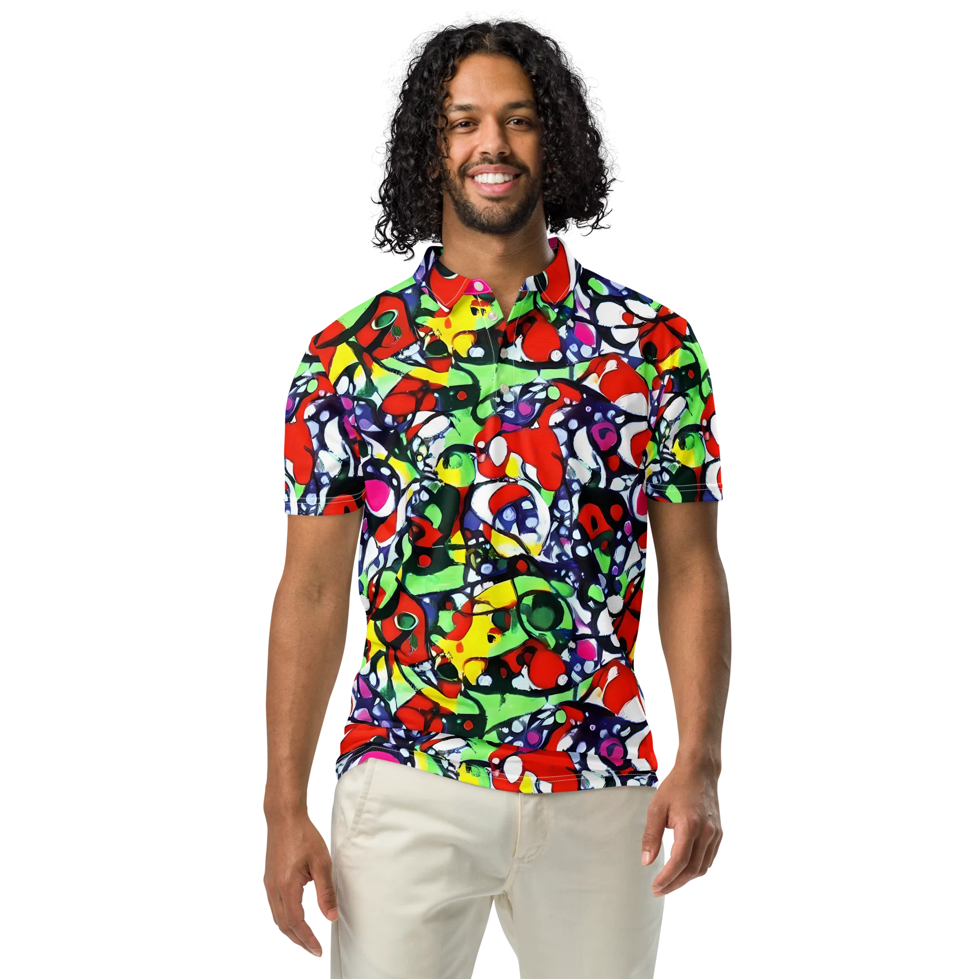 Kaleidoscope Crush on Men's Slim Fit Polo Shirt — Front
