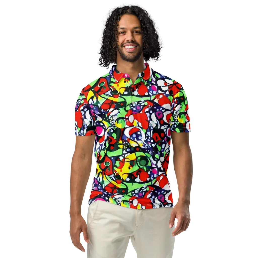 Kaleidoscope Crush on Men's Slim Fit Polo Shirt — Front