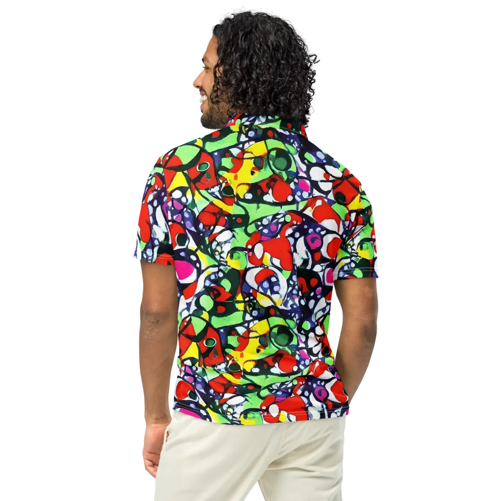 Kaleidoscope Crush on Men's Slim Fit Polo Shirt — Back