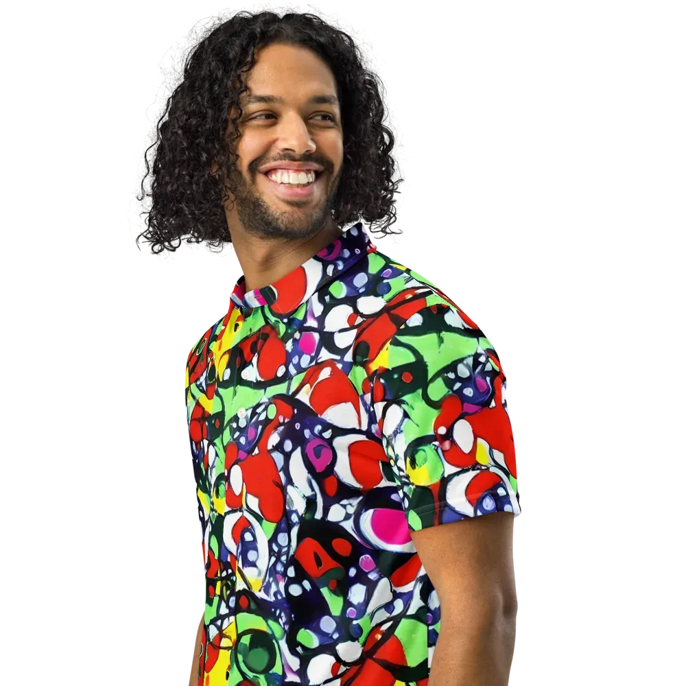 Kaleidoscope Crush on Men's Slim Fit Polo Shirt — Left Front