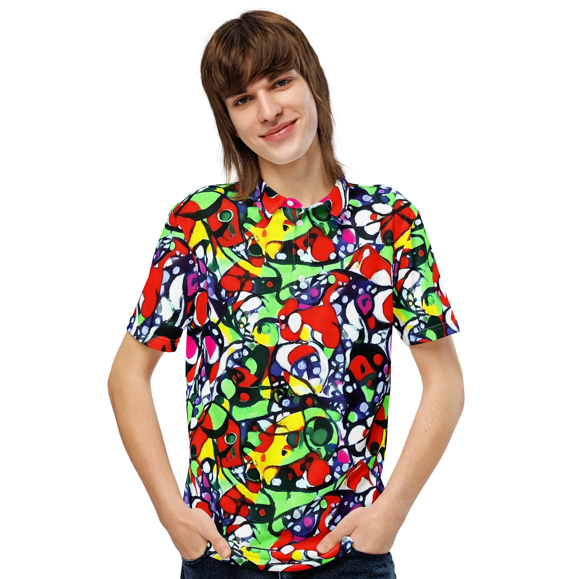 Kaleidoscope Crush on Men's Slim Fit Polo Shirt — Front