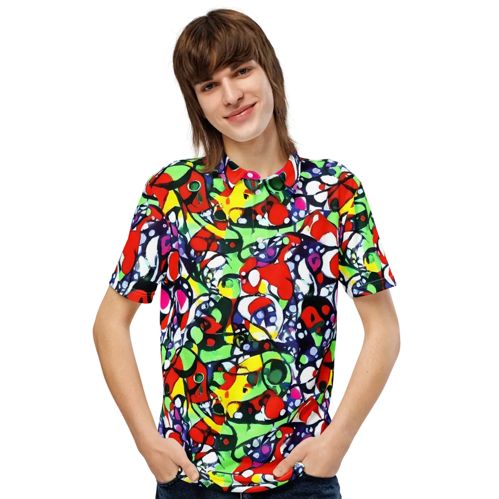 Kaleidoscope Crush on Men's Slim Fit Polo Shirt — Front