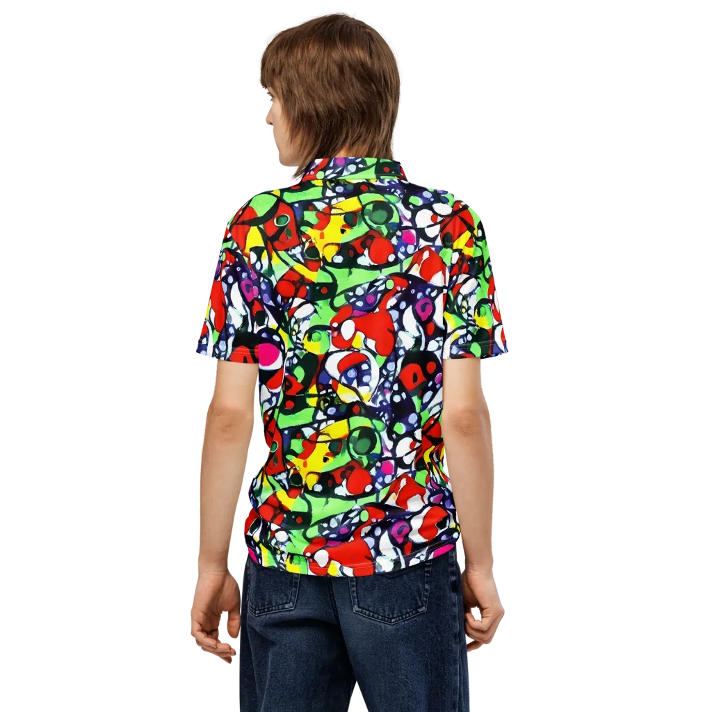 Kaleidoscope Crush on Men's Slim Fit Polo Shirt — Back