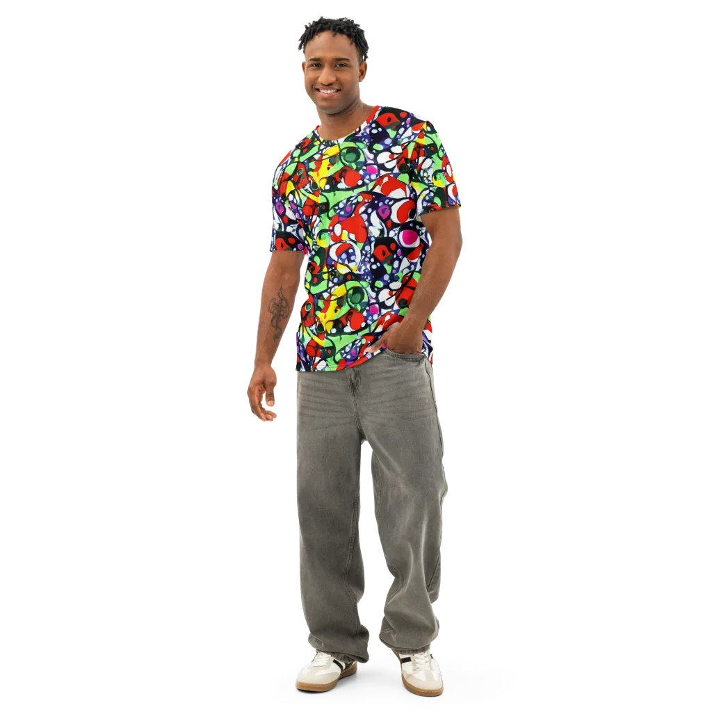 Kaleidoscope Crush on Men's Cotton Crew Neck T-Shirt — Front