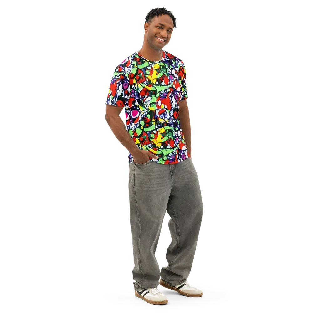 Kaleidoscope Crush on Men's Cotton Crew Neck T-Shirt — Right Front