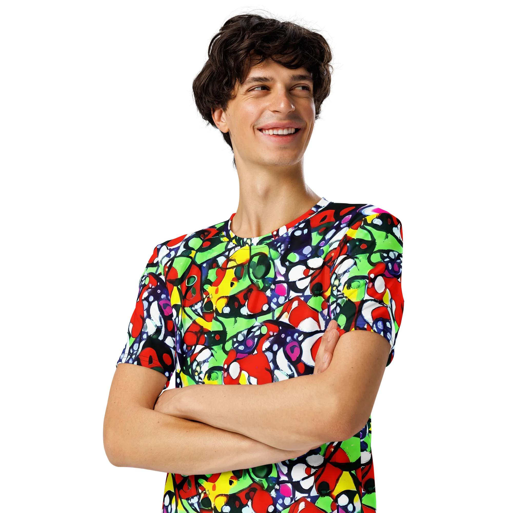 Kaleidoscope Crush on Men's Crew Neck T-Shirt — Left Front