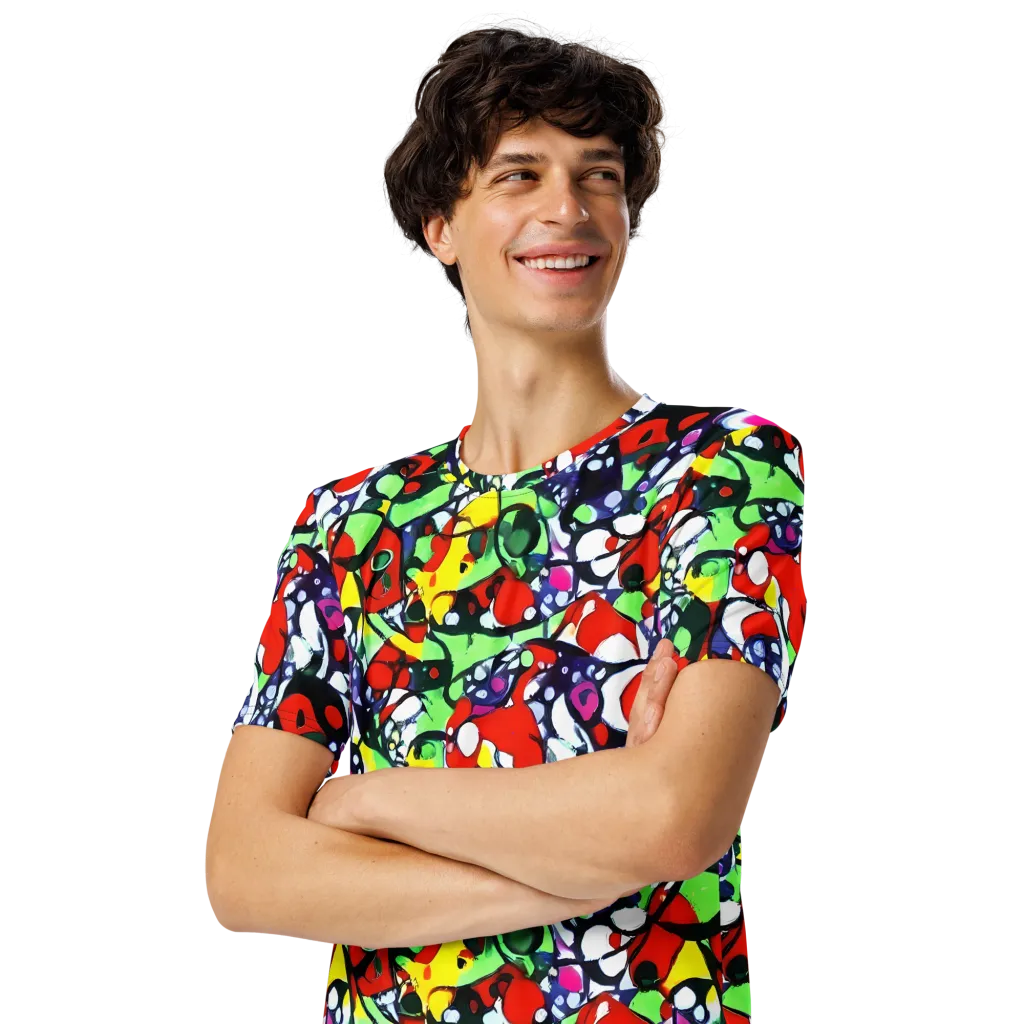 Kaleidoscope Crush on Men's Crew Neck T-Shirt — Left Front