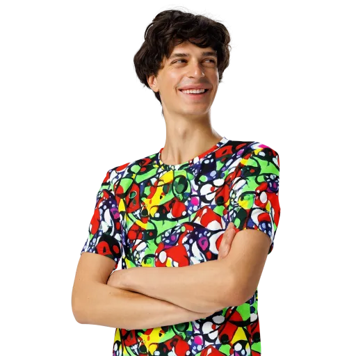 Kaleidoscope Crush on a Men's Crew Neck T-Shirt