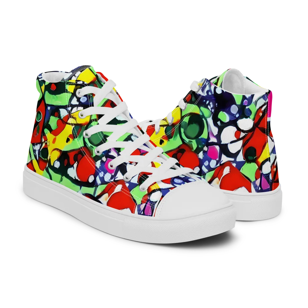 Kaleidoscope Crush on Men's High Top Canvas Shoes — Right