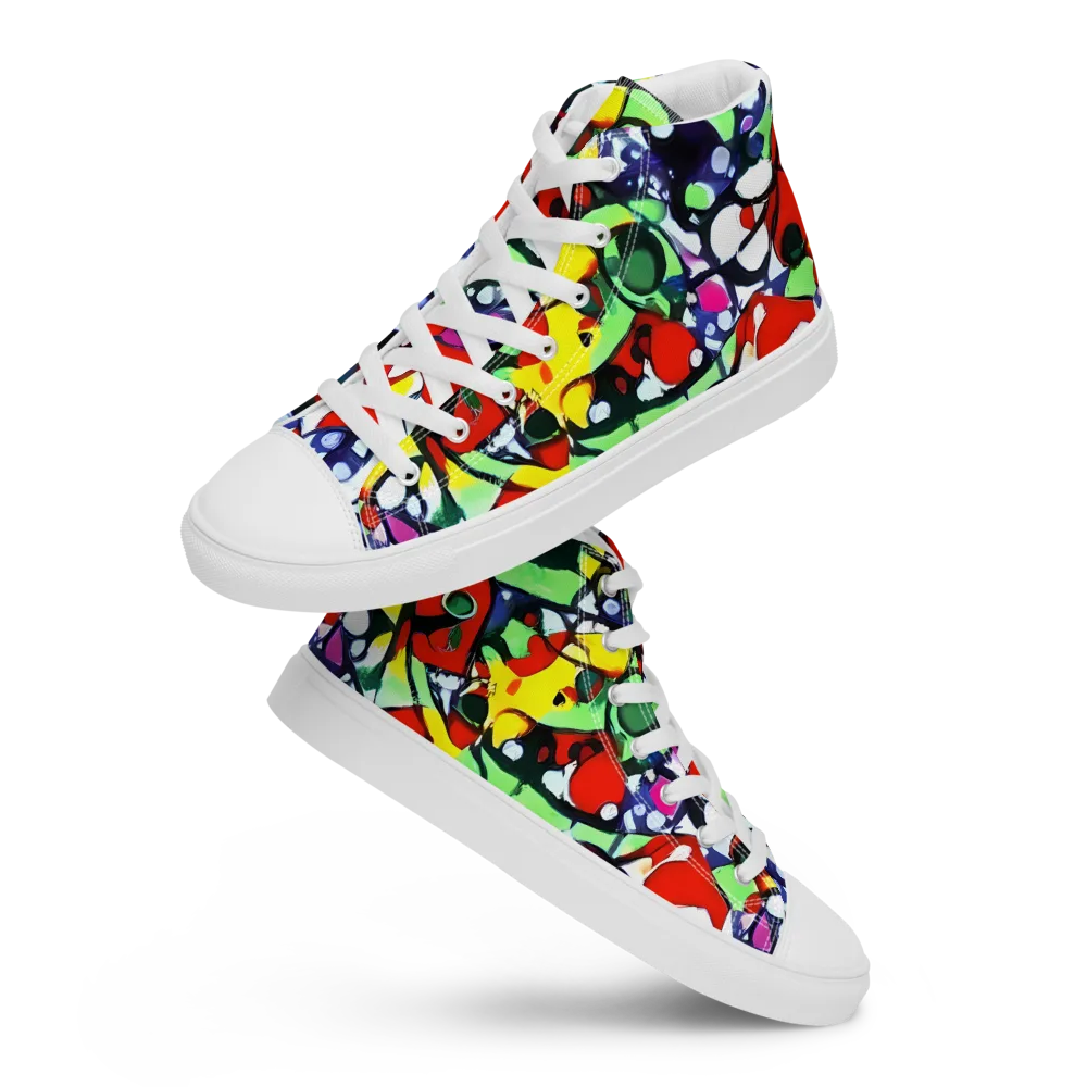 Kaleidoscope Crush on Men's High Top Canvas Shoes — Front