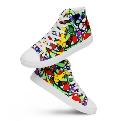 Kaleidoscope Crush on a Men's High Top Canvas Shoes
