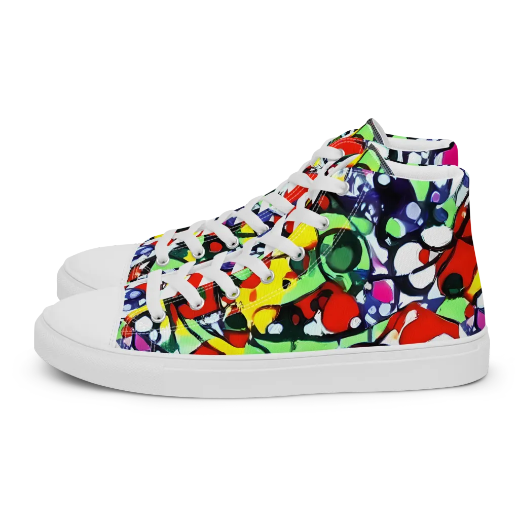 Kaleidoscope Crush on Women's High Top Canvas Shoes — Left