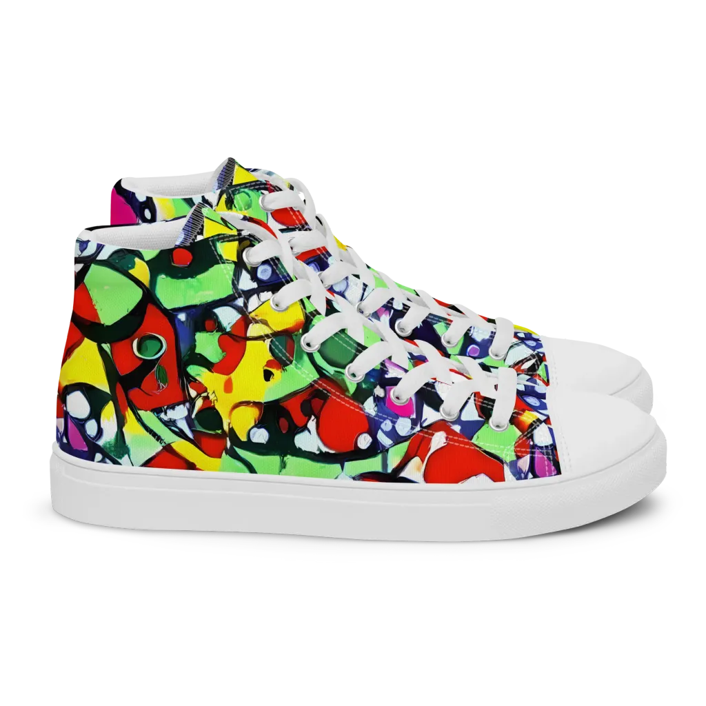 Kaleidoscope Crush on Women's High Top Canvas Shoes — Right