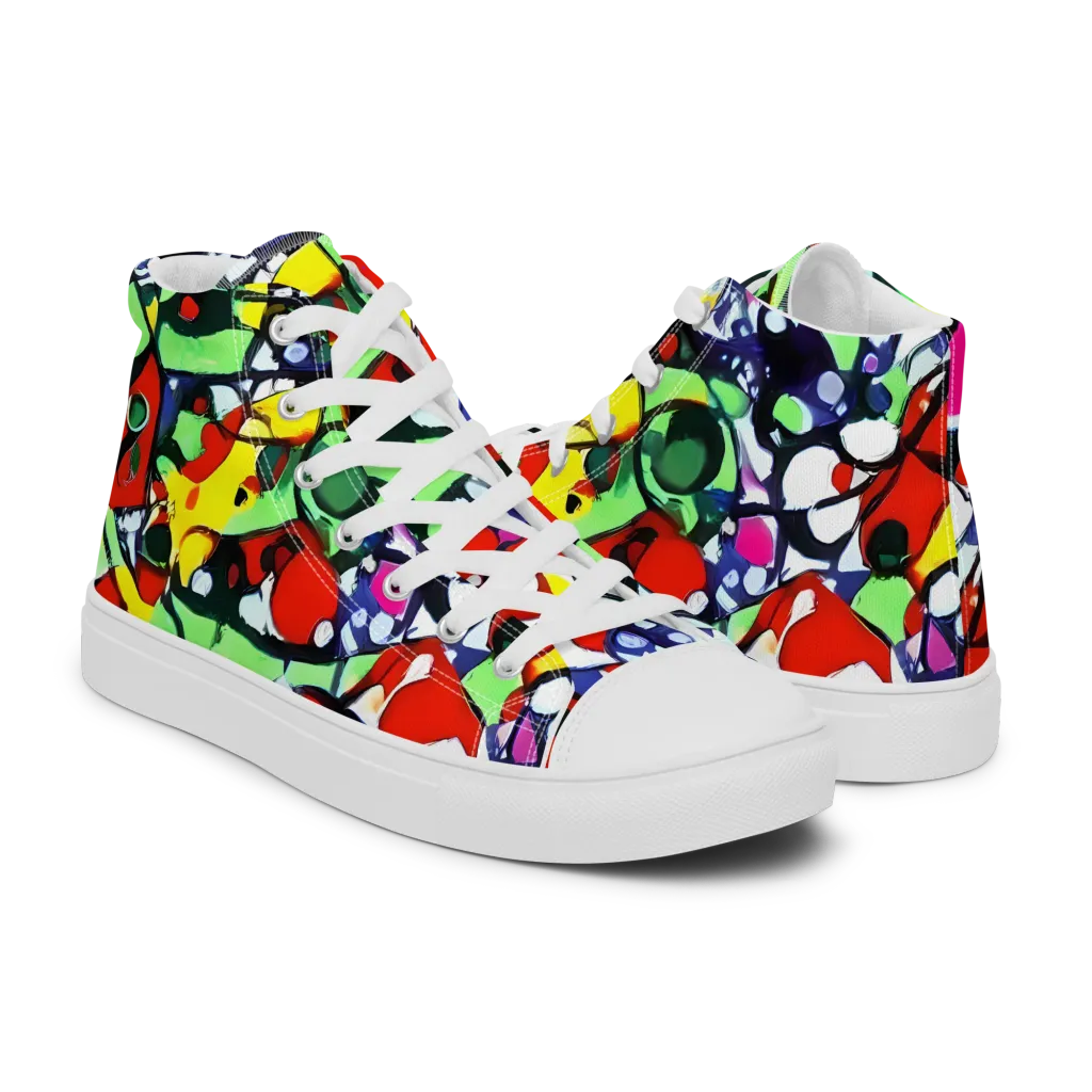 Kaleidoscope Crush on Women's High Top Canvas Shoes — Right