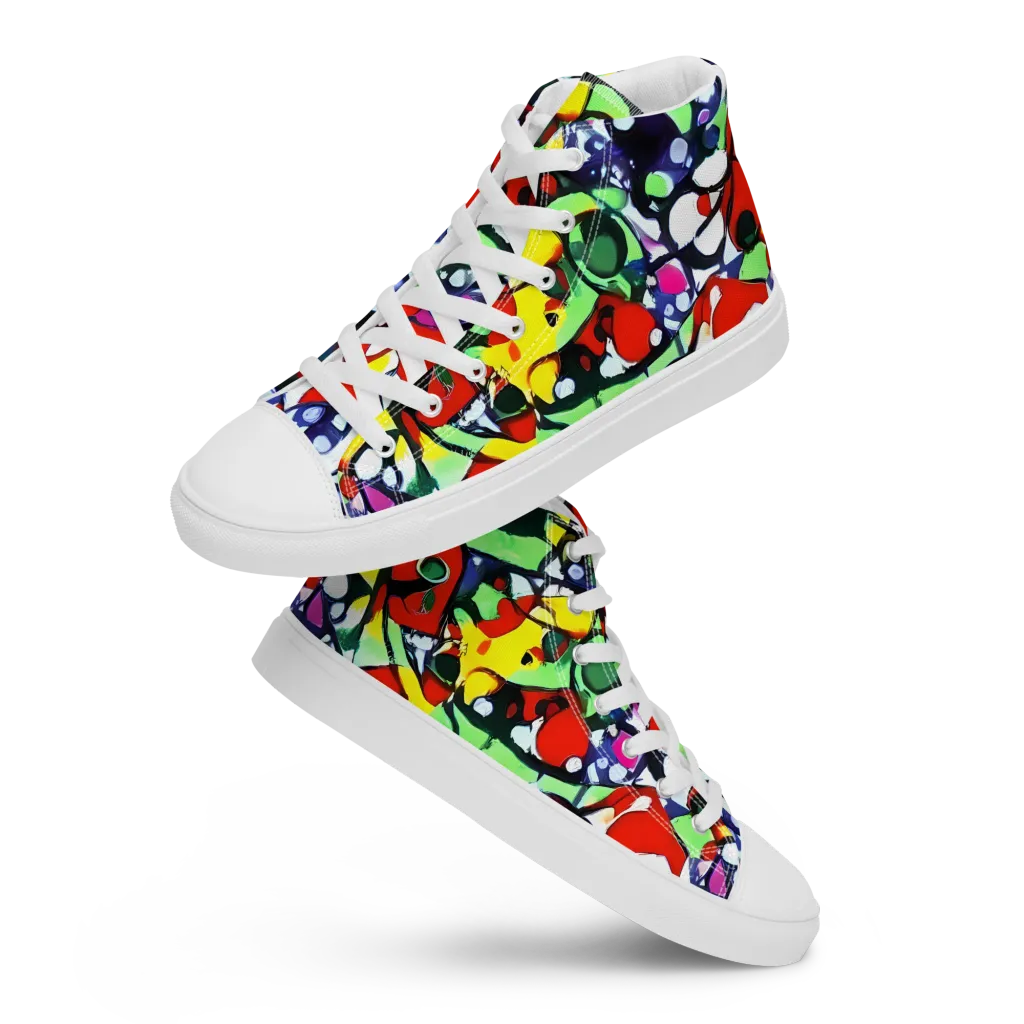 Kaleidoscope Crush on Women's High Top Canvas Shoes — Front