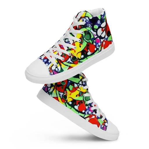 Kaleidoscope Crush on a Women's High Top Canvas Shoes