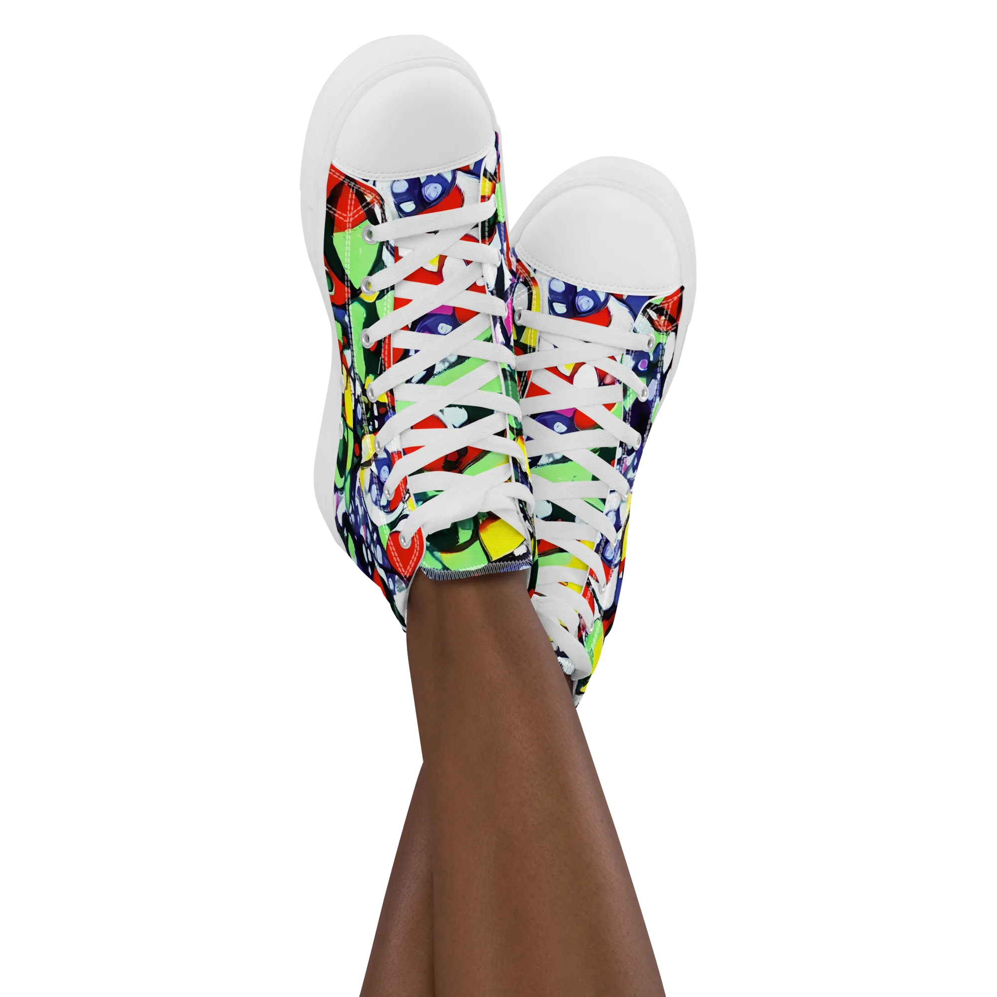 Kaleidoscope Crush on Women's High Top Canvas Shoes — Front