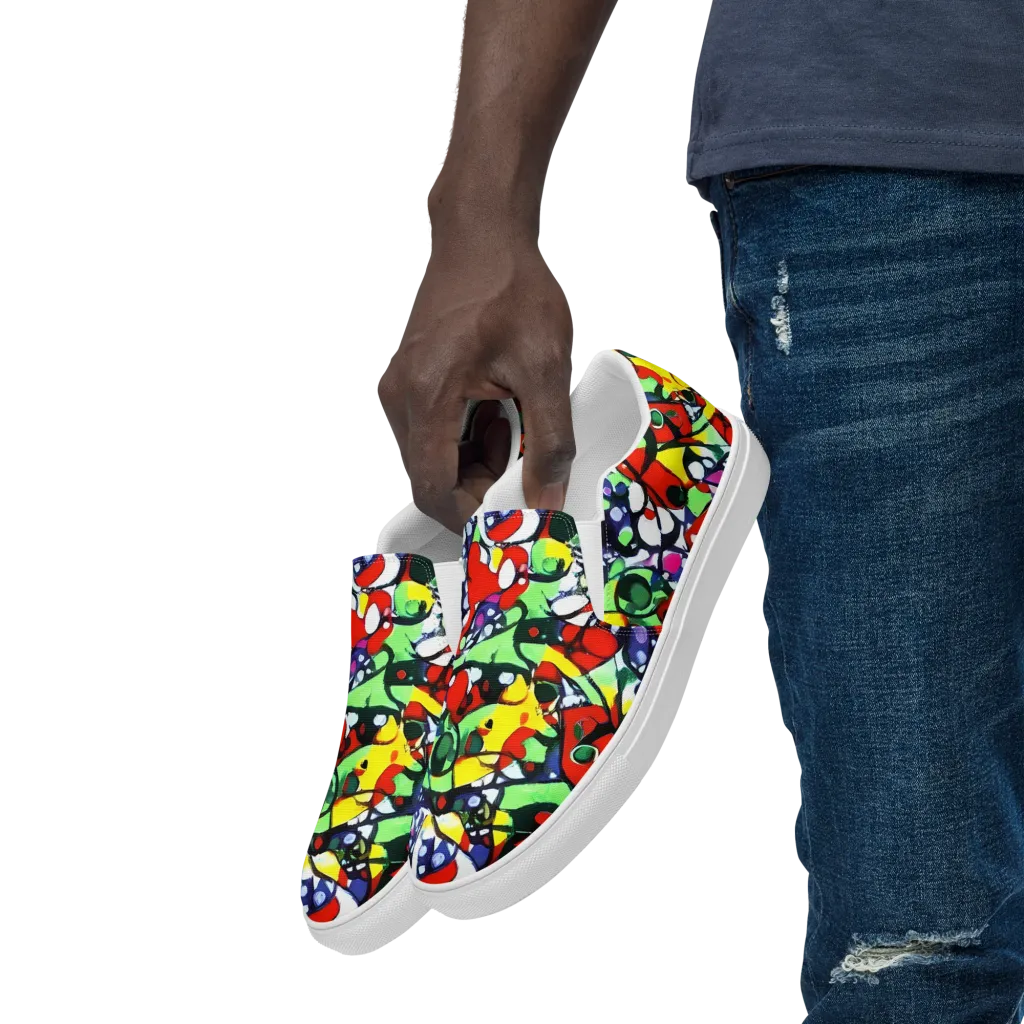 Kaleidoscope Crush on Men's Slip-On Canvas Shoes — Left Front