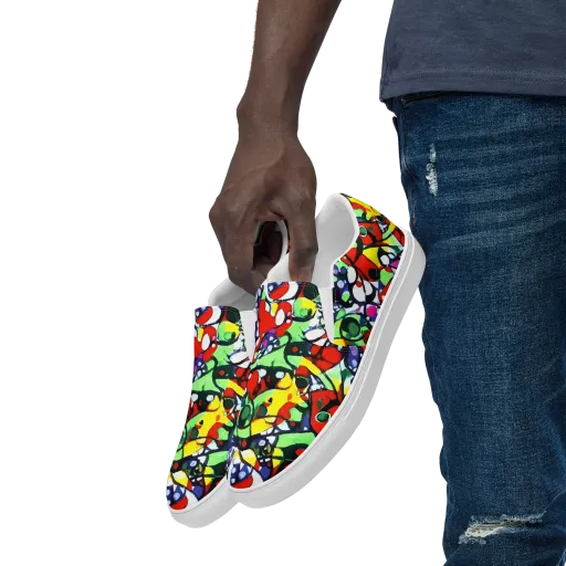 Kaleidoscope Crush on a Men's Slip-On Canvas Shoes