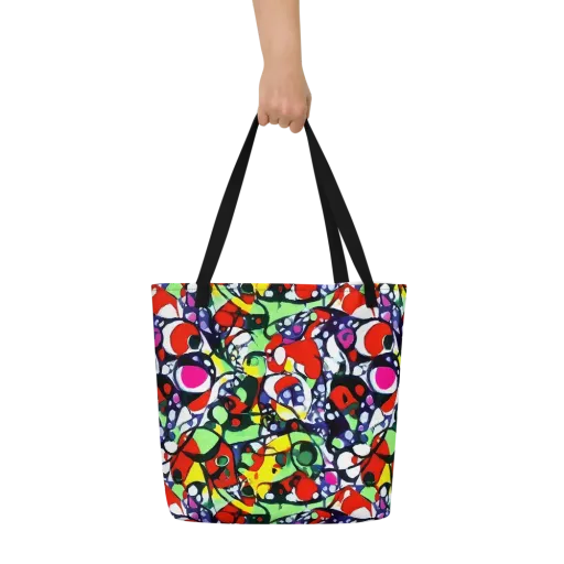 Kaleidoscope Crush on a Large Tote Bag W/ Pocket