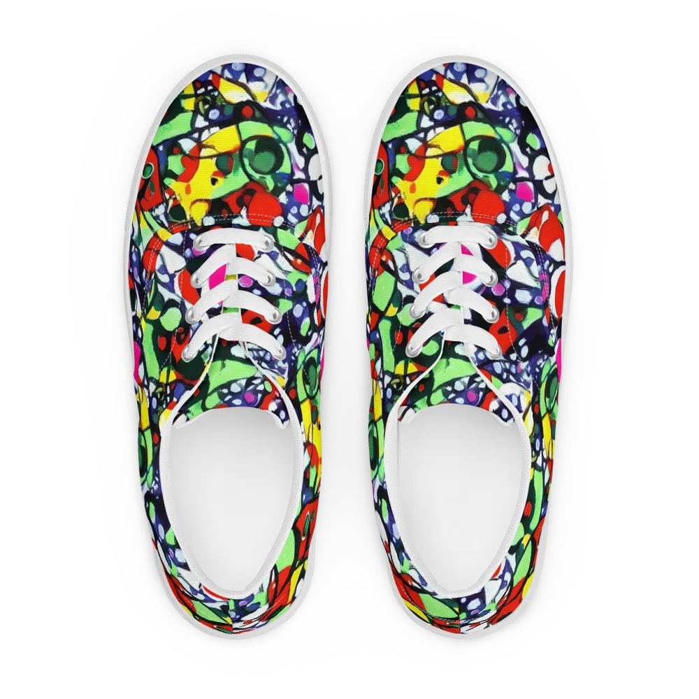 Kaleidoscope Crush on Men's Lace-Up Canvas Shoes — Front