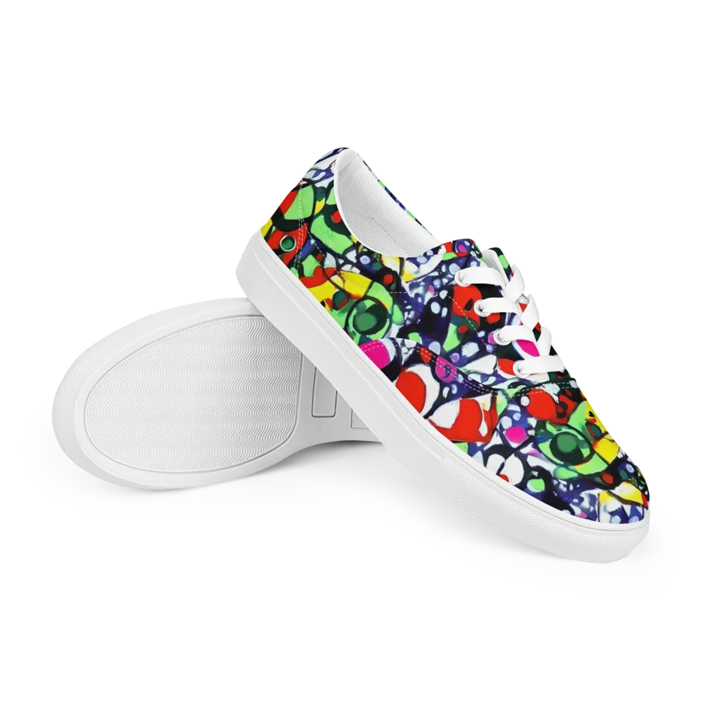 Kaleidoscope Crush on Men's Lace-Up Canvas Shoes — Right Front