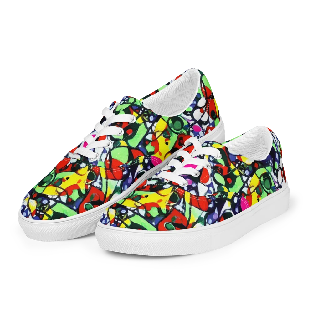 Kaleidoscope Crush on Men's Lace-Up Canvas Shoes — Left Front