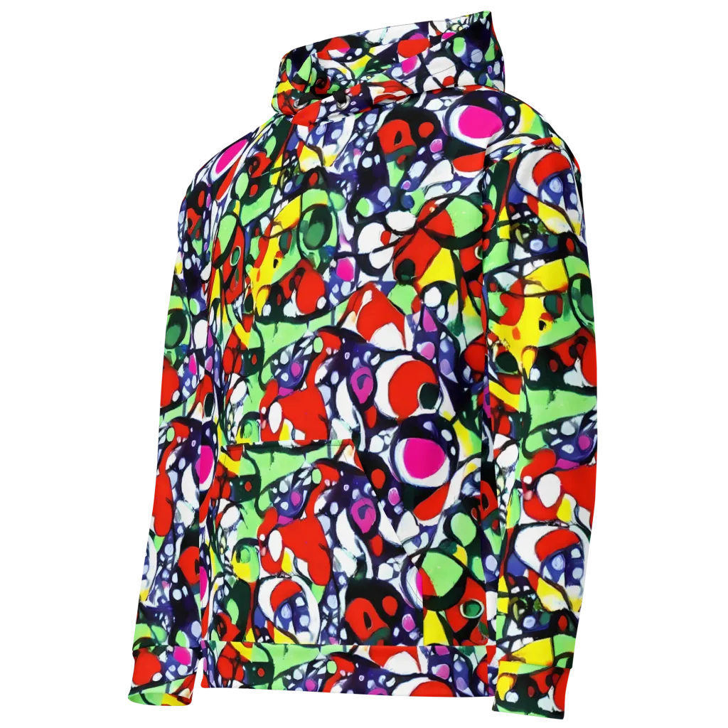 Kaleidoscope Crush on Cotton Hoodie — Left Front