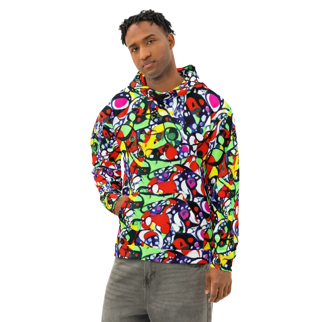 Kaleidoscope Crush on Cotton Hoodie — Left Front
