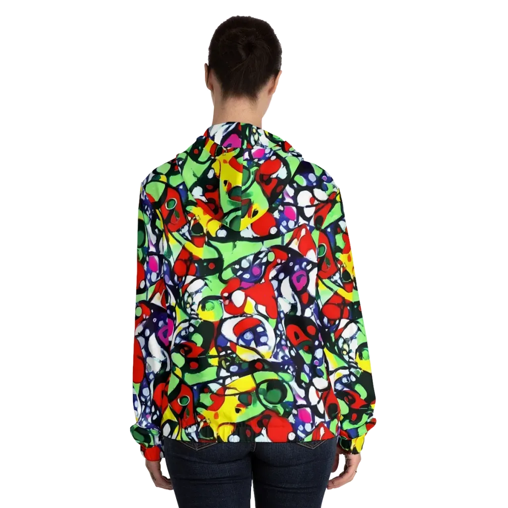 Kaleidoscope Crush on Women's Full-Zip Hoodie — Back On Person