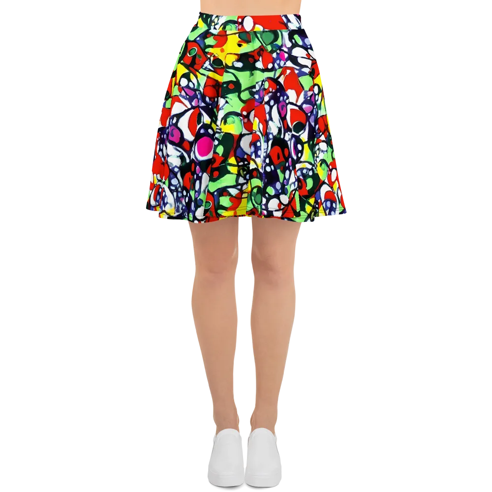 Kaleidoscope Crush on Skater Skirt — Front