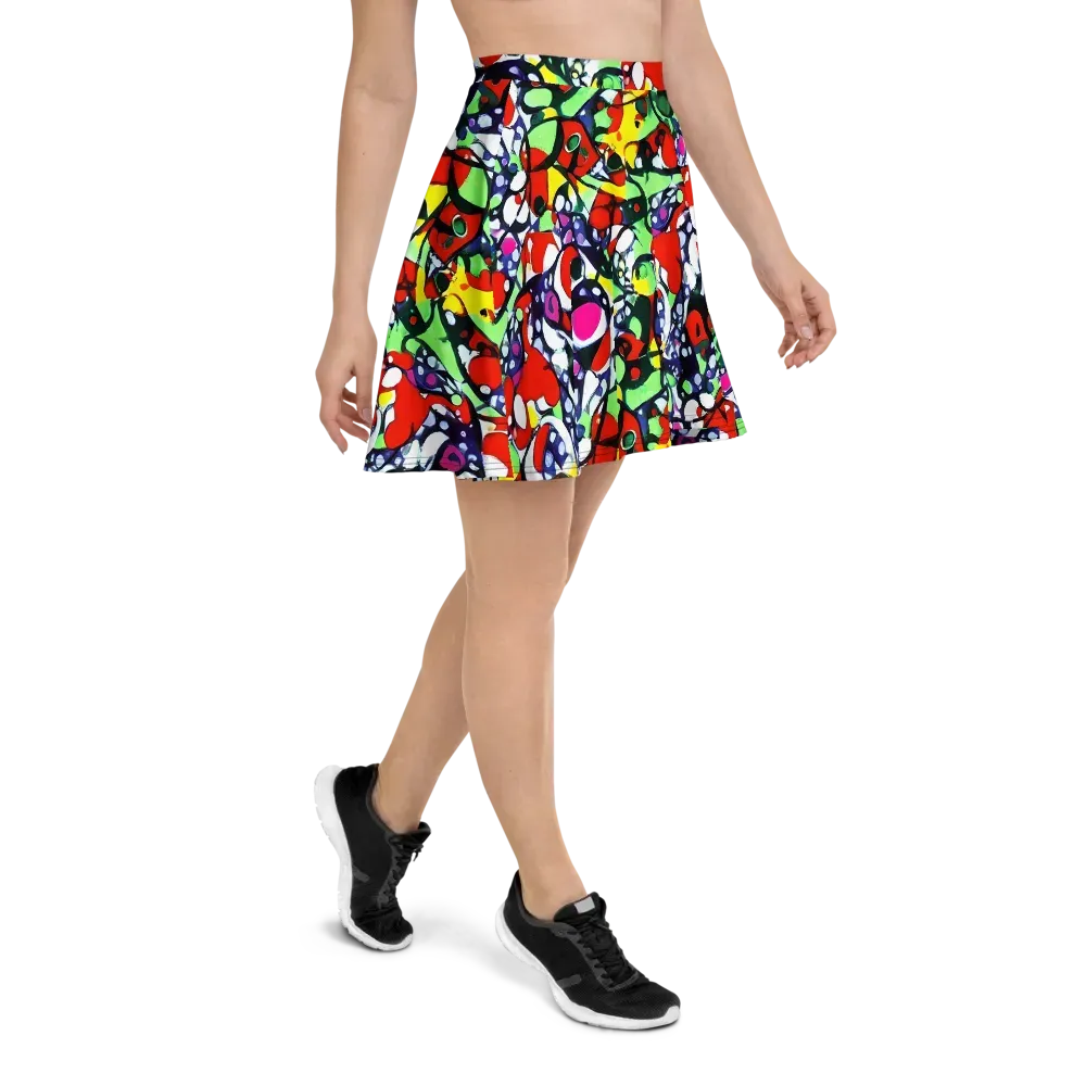 Kaleidoscope Crush on Skater Skirt — Right