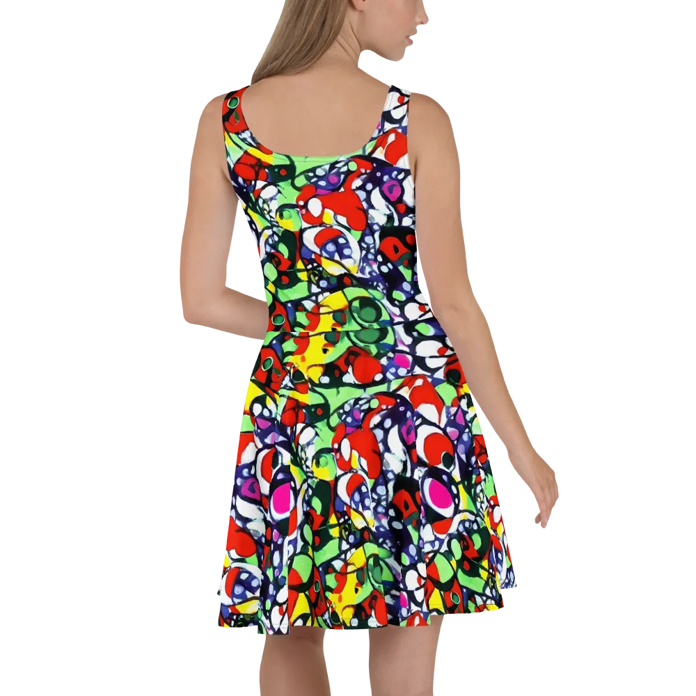 Kaleidoscope Crush on Skater Dress — Back