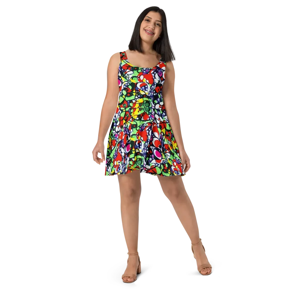 Kaleidoscope Crush on Skater Dress — Front