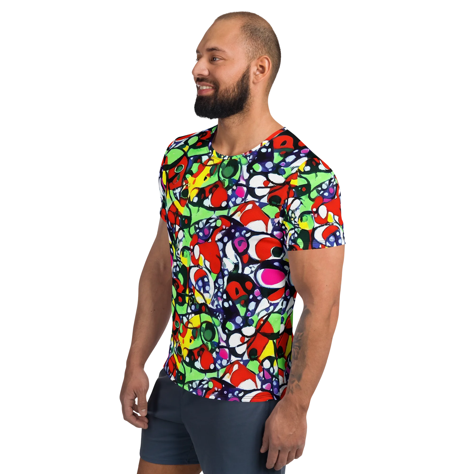 Kaleidoscope Crush on Men's Athletic T-Shirt — Left