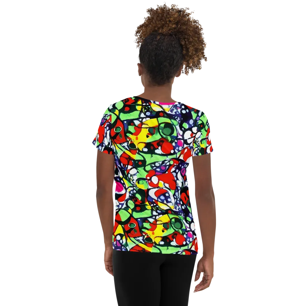 Kaleidoscope Crush on Women's Athletic T-Shirt — Back