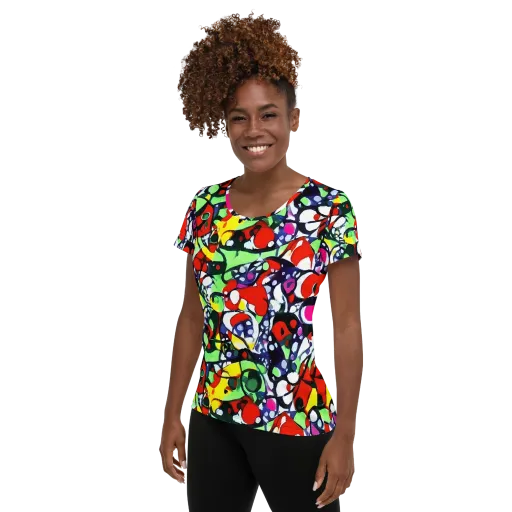 Kaleidoscope Crush on a Women's Athletic T-Shirt
