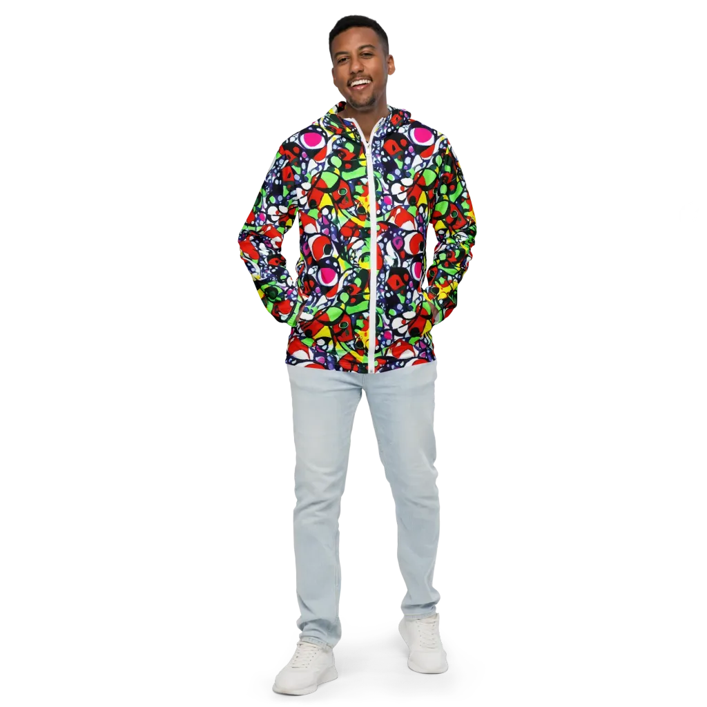 Kaleidoscope Crush on Men's Windbreaker — Front