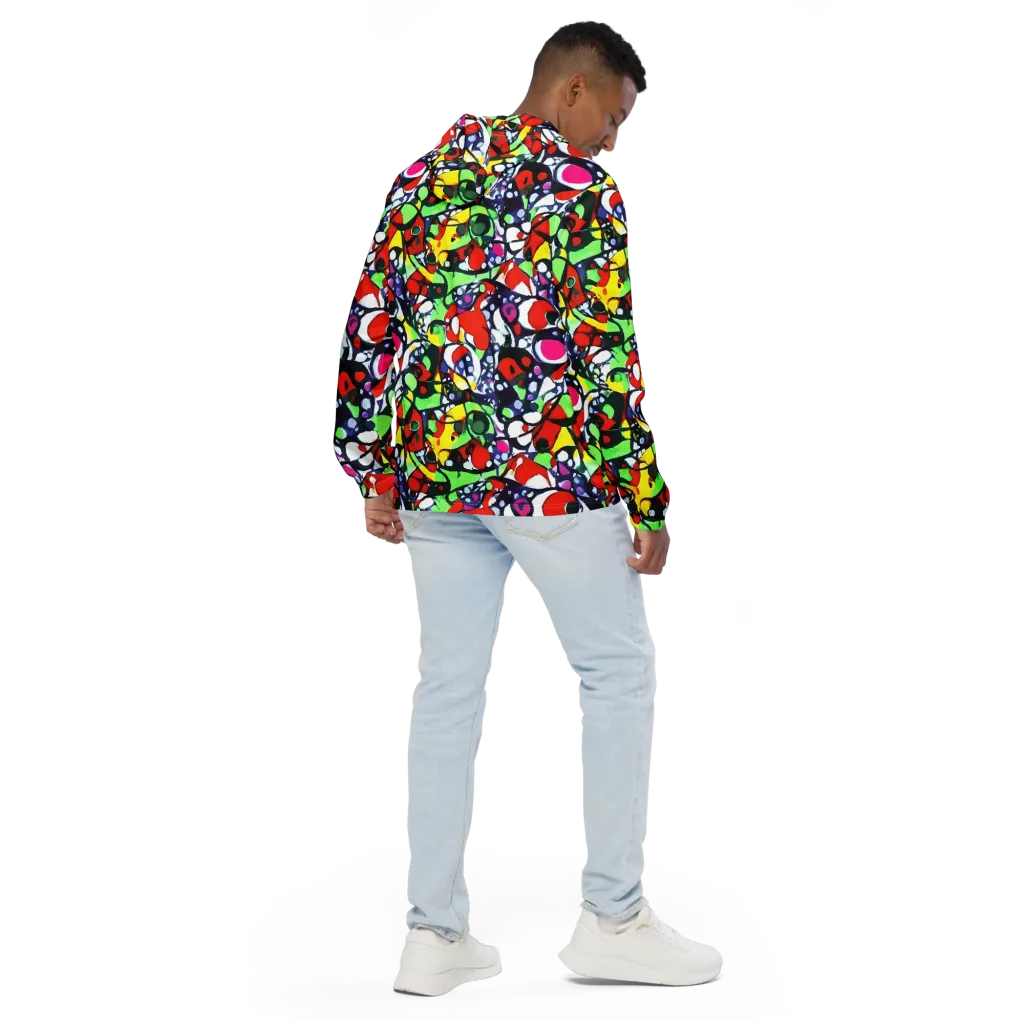 Kaleidoscope Crush on Men's Windbreaker — Back